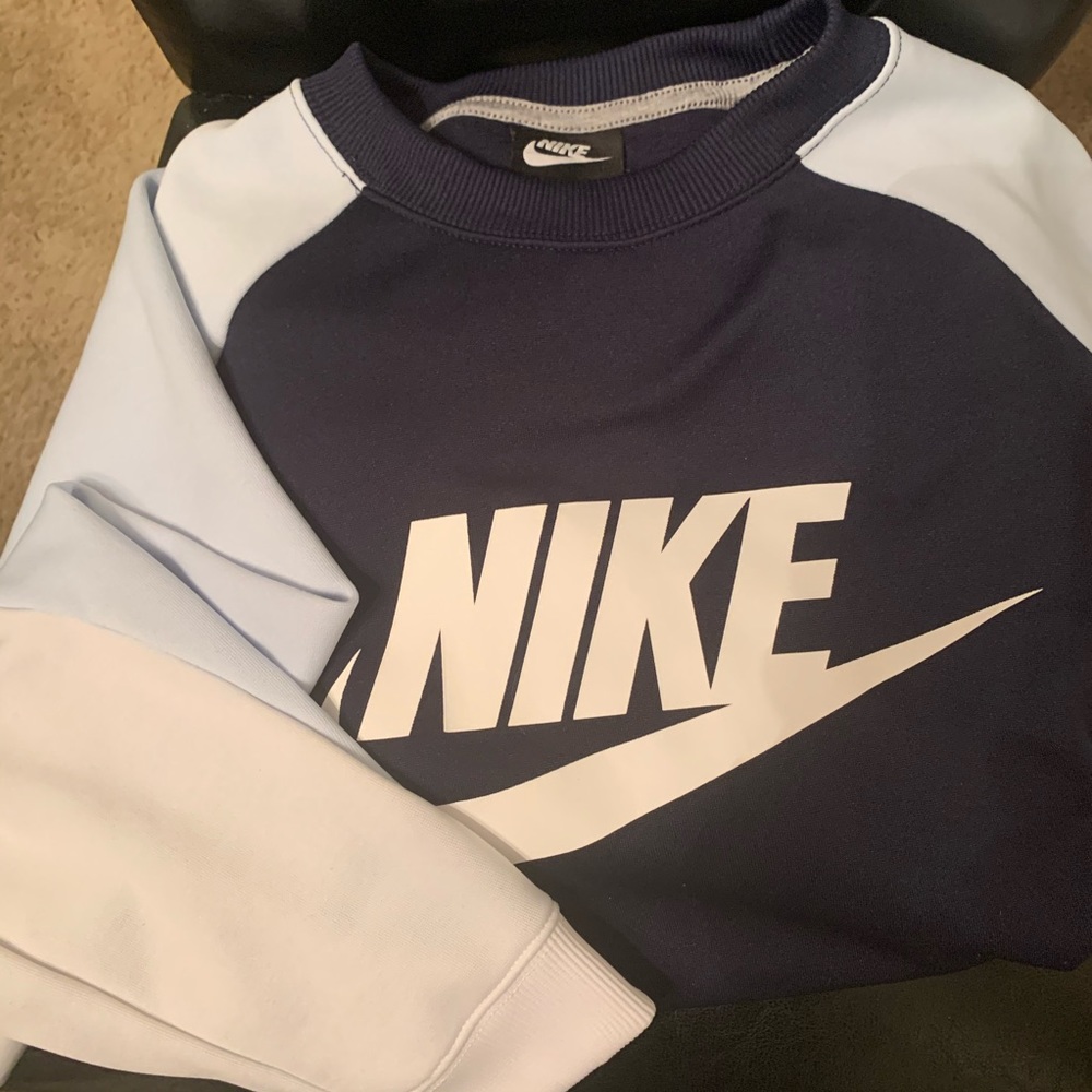 Nike baby blue and navy sweatshirt